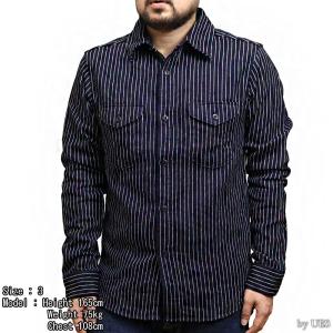 UES 501656 インディゴストライプネルシャツ INDIGO STRIPED FLANNEL SHIRT L/S ウエス