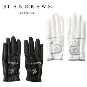 St ANDREWS レディース ゴルフグローブ 両手用 ホワイト St ANDREWS セント・アンドリュース グローブ 両手用 レディス : GDO