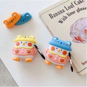 AirPods ケース アヒル かわいい 保護 イヤホン  1/2世代対応 アニマル 帽子｜vintel