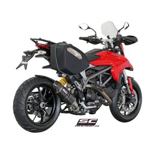 バイク マフラー SC-PROJECT - オーバル スリップオンサイレンサー "ローポジション" (消音バッフル付属) HYPERMOTARD 821 / SP / HYPERSTRADA '13-16｜vio0009