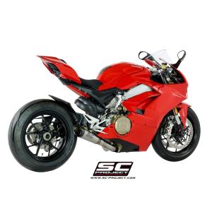 バイク マフラー SC-PROJECT - S1 スリップオンサイレンサー & 2-1 フルチタン キャタライザーキャンセルパイプ ドカティ PANIGALE V4 / S '19-20｜vio0009