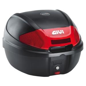 GIVI ジビ トップケース リアボックス モノロックケース E300N2 ベース付 カラー ブラック / レッドリフレクター｜vio0009