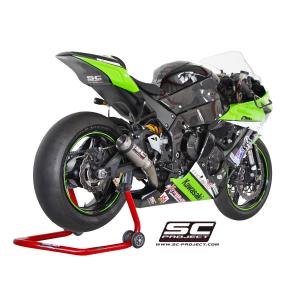 バイク マフラー SC-PROJECT - CR-T スリップオン カーボンサイレンサー & フルチタンリンクパイプ カワサキ ZX-10R '11-15