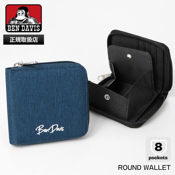 ベンデイビス BEN DAVIS 二つ折り財布 ROUND WALLET ミニウォレット ラウンドジ...