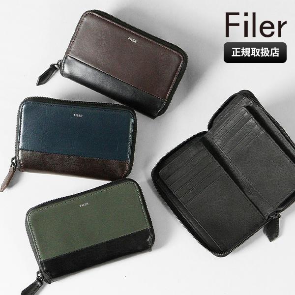 フィレール Filer 二つ折り財布 BASE ベース ミドル ウォレット ラウンド型 レザー 各色...