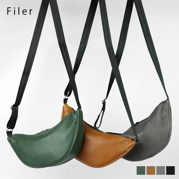 フィレール Filer ショルダーバッグ レザー クレセント ボディバッグ 半月型 日本製 OJ-0...