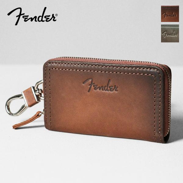 フェンダー Fender キーケース サンバースト ロゴ ラウンドファスナー レザー 950-500...