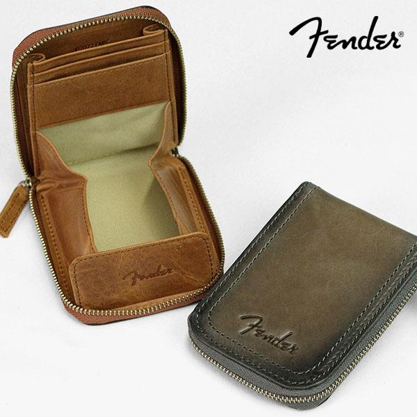 フェンダー Fender 小銭入れ サンバースト ロゴ ラウンドファスナー レザー 各色 950-5...