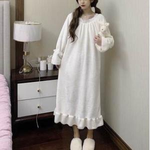 レディース パジャマ ルームウェア 部屋着 ネグリジェ お家時間 ワンサイズ 長袖 ロングスリーブ ...