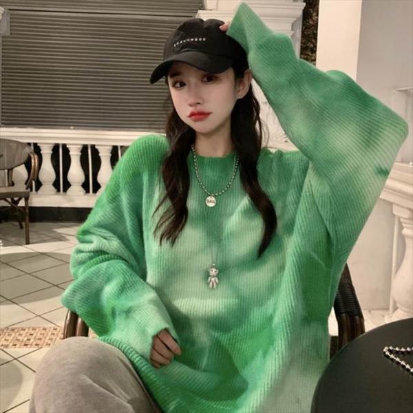 トップス レディース ニット プルオーバー ドロップショルダー グラデーション ビッグシルエット 4...