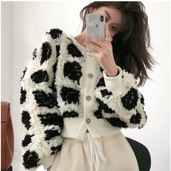 ジャケット アウター ショート丈ジャケット モノクロ 白黒 ボリューム感 ミニ丈ジャケット ロングス...