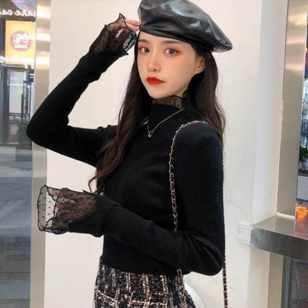 トップス レディース セーター  大きいサイズ ビッグサイズ 白 ホワイト 黒 ブラック アプリコッ...