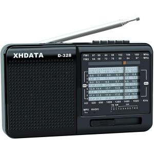 XHDATA D-328 小型ポータブルラジオ 高感度 FM/AM/SW/ワイドFM対応 短波ラジオ MP3プレーヤー TFカード対応 DS