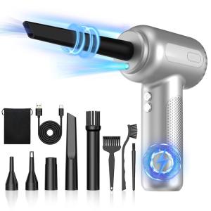 2023革新版 エアダスター電動エアダスター 150000RMP 圧縮エアダスター 電機搭載 3段階風力調整 エアーダスター 強力 LEDラ