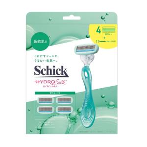 シック Schick ハイドロシルク 敏感肌用 コンボパック(ホルダー(刃付き)+替刃4コ) 女性 カミソリ グリーン｜violette-shop