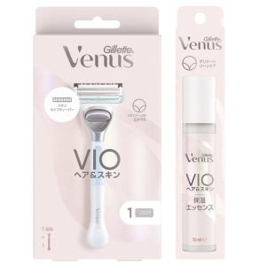 VENUS(ヴィーナス) まとめ買いジレットヴ ィーナス VIOヘア&スキン 女性用 カミソリ 本体(替刃1個付)+保湿エッセンス50mLセ｜violette-shop