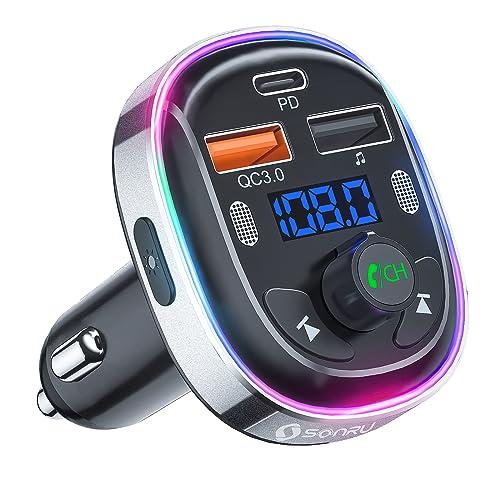 【 2026進化モデル】SONRU FMトランスミッター Bluetooth 5.3 デュアルマイク...