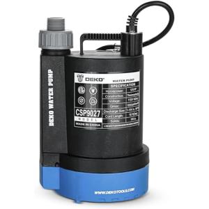 DEKOPRO 187W 水中ポンプ 底部入水式 水 ポンプ 排水ポンプ 最大吐出量7000L/H 最大揚程8M 強力 ポンプ 汚水 清水両用 50/60Hz共用 電動ポンプ 水耕