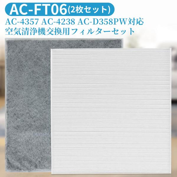 ツインバード 空気清浄機用 集塵・脱臭フィルターセット ac-ft06 「互換品」
