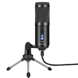 マイク コンデンサーマイク USBマイク PCマイク パソコンマイク 高集音力 音量調整可能 三脚マイク 会議 在宅勤務 配信 生放送 ゲーム実況