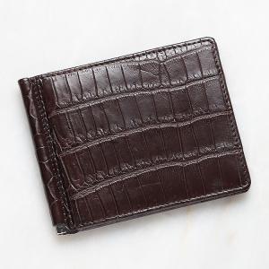 オリジナル 財布 マネークリップ 札ばさみ ダークワイン/ボルドー