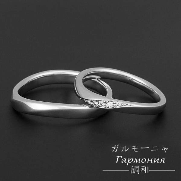 【ペア購入】Pt950 プラチナハード マリッジリング ガルモーニャ〜調和〜 VM0007【こちらは...