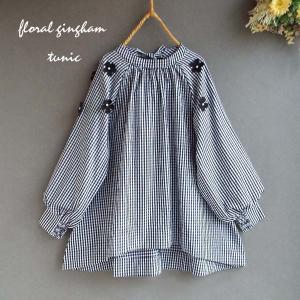 数量限定 レディース チュニック ギンガムチェック柄 半袖 ボート