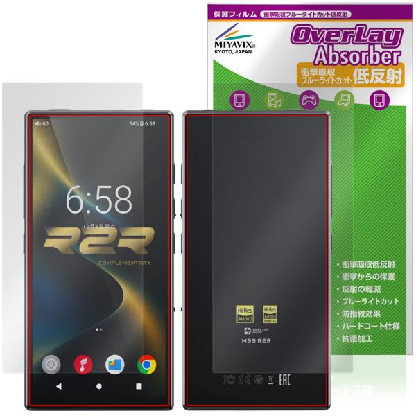 FIIO M33 R2R 表面 背面 保護フィルム OverLay Absorber 低反射 for...