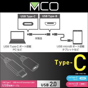 ミヨシ USB2.0変換ケーブル C-microBコネクタ USB-CM2 USB ケーブル パソコン タブレット｜visavis
