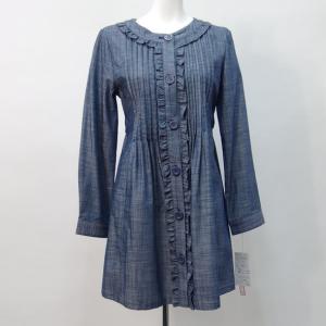 サンプルセール！カタログ掲載品！タックデザインデニム素材ノーカラージャケット＊GALLERY