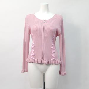 サンプルセール！19年春夏アイテム　グログラン・サテンリボン使いリブニットジャケット＊GALLERY