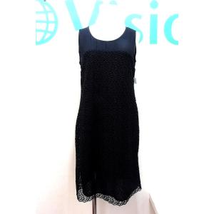 ZARA BASIC ザラベーシック  レース切替 ノースリーブワンピース  M 黒