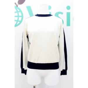 ESTNATION エストネーション  バイカラー ウールニット セーター  38 白×ネイビー