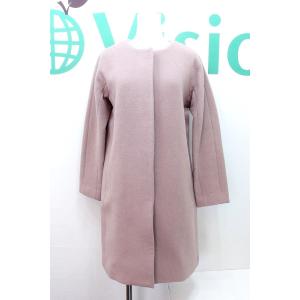 HYKE ハイク ノーカラー メルトン ウールコート 1 濃紺 : Visionヤフー