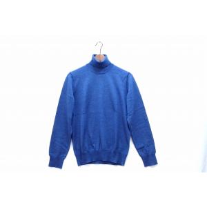 【R&BLUES アール&ブルース】 ウール タートルネック ニット セーター メンズ  ・46 ブルー｜vision-group