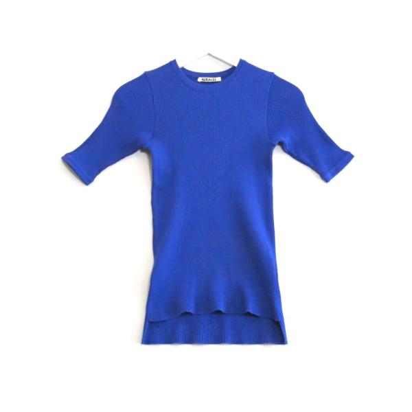 AURALEE オーラリー  リブニット TEE　ギザコットン使用　ハイゲージ編み　日本製 HIGH...