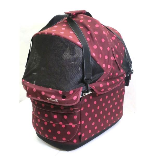 コムペット ミリミリ 水玉 ペット キャリーバッグ COMPET milimili ルビーレッド