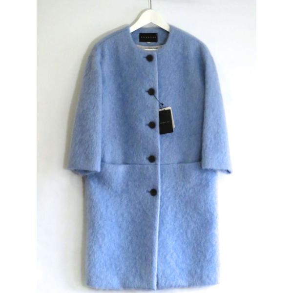 ＜タグ付き＞ ESTNATION エストネーション  ノーカラー　ウールレーヨン　シャギー ロングコ...