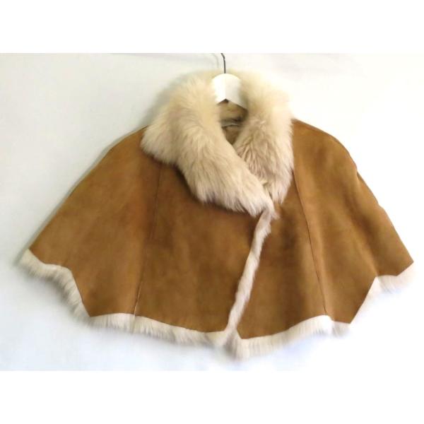 OLIVIERI  イタリア製 ムートン　ケープ キャメル