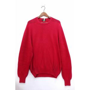 Herve Chapelier エルベシャプリエ クルーネック コットンニット セーター 長袖 メンズ M レッド