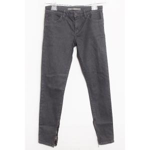 superfine スーパーファイン  カラーデニムパンツ　裾ジッパー　ストレッチ  26 ダークグ...