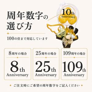 周年祝い バルーンギフト 名入れ 数字入り ゴ...の詳細画像2