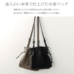 ショルダーバッグ レディース 小さめ 巾着 本...の詳細画像2
