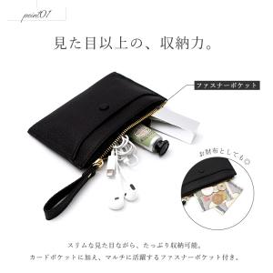 フラグメントケース レディース 薄型 レザー ...の詳細画像3