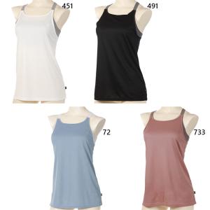 アツギ レディース ヨガ ハーフトップ付 タンクトップ 重ね着風 フィットネス トレーニングウェア トップス 47017