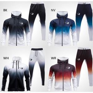 上下セット ボディメーカー メンズ グラデーション トレーニングセットアップ3 ジャージ トップス パンツ ボトムス MA055