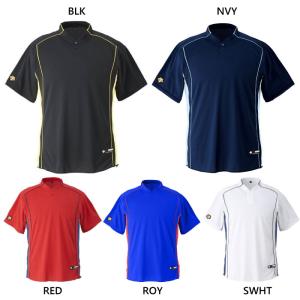 デサント メンズ 立衿2ボタンベースボールシャツ DB-109B 半袖Tシャツ レギュラーシルエット 野球 ウェア DB109B｜vitaliser