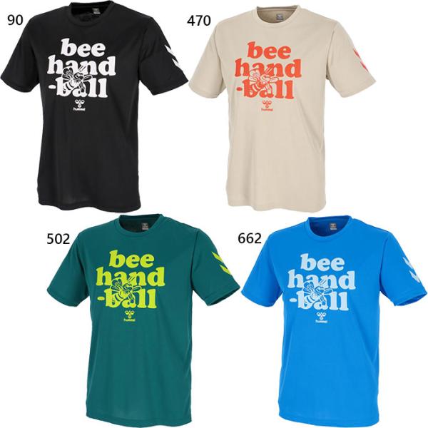 ヒュンメル メンズ BEE ビー Tシャツ ハンドボールウェア 半袖 吸汗速乾 トレーニング 練習着...