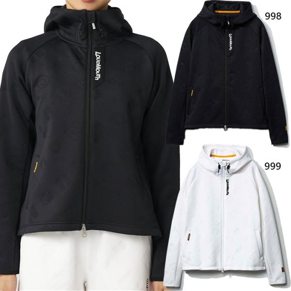 ラウドマウス レディース ライトダンボールニット エンボス柄ブルゾン ゴルフウェア トップス 長袖 ...