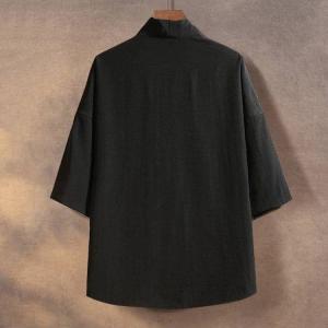 Vネック 黒 半襦袢 男性 Tシャツ 肌着 白...の詳細画像1
